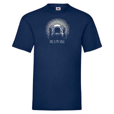 ΜΠΛΕ t-shirt FRUIT OF THE LOOM με στάμπα A6536